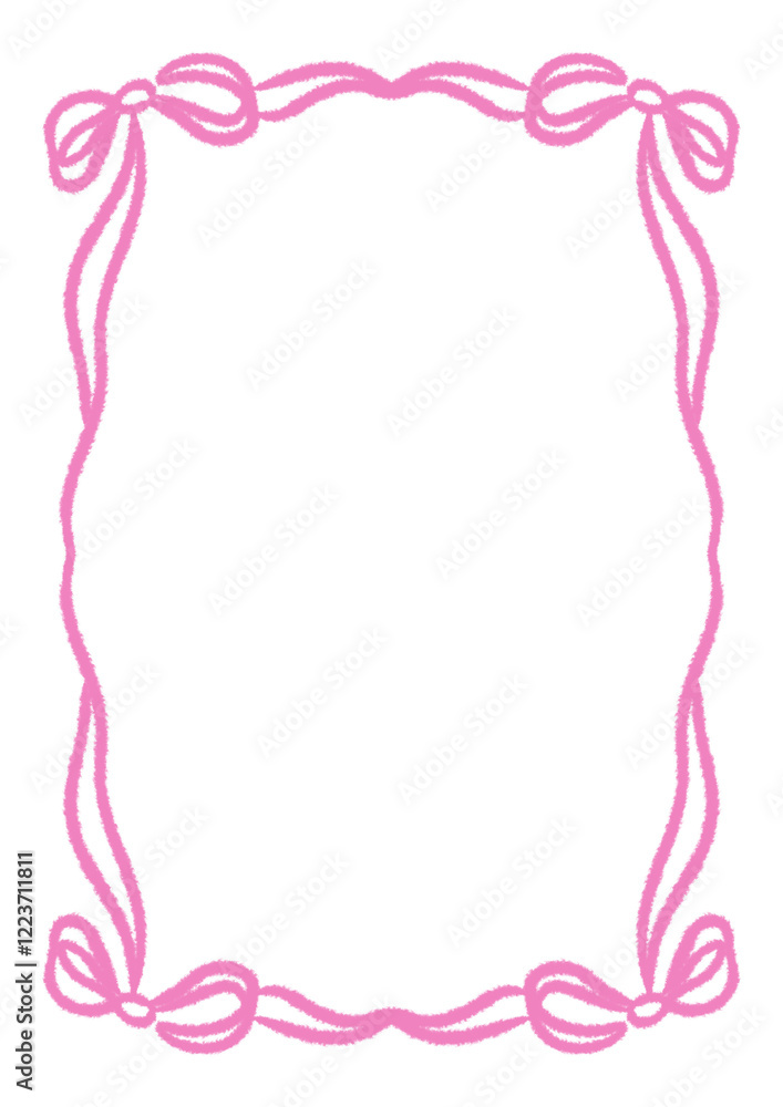 frame with ribbon in coquette cute classy theme fit for birthday wedding dinner lunch chic gathering invitation in Light pink