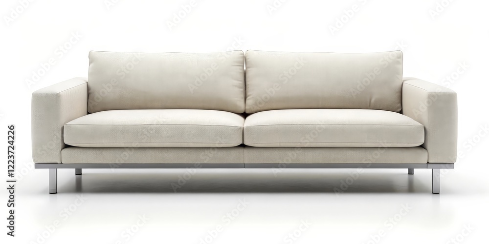 Fototapeta premium Modern Sofa Design, Off-White Upholstery