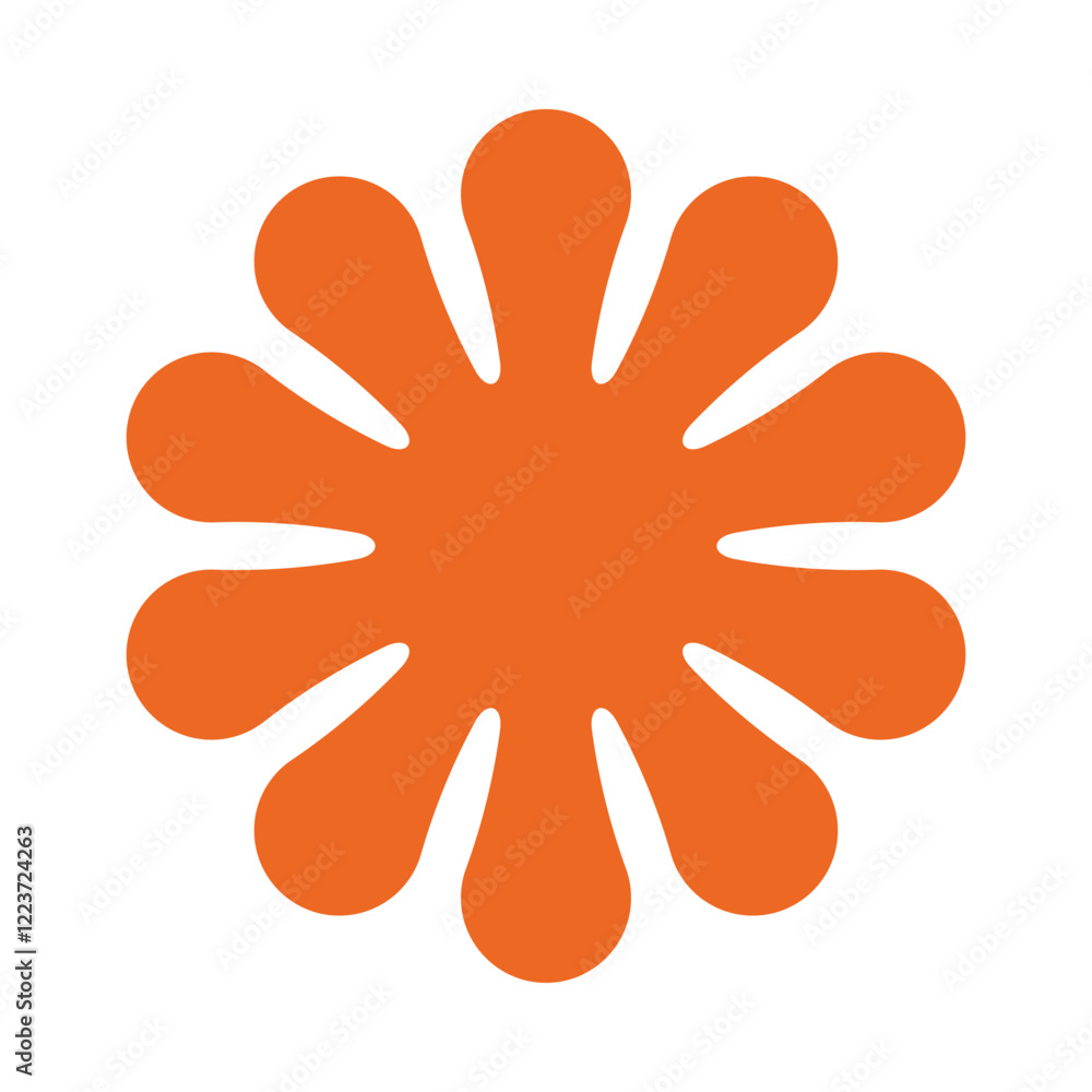 Fototapeta premium Metaball Sunshine Circle Shape Orange Icon