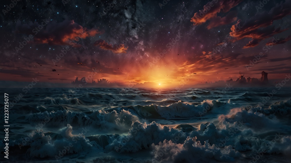 Fototapeta premium sunset in the mountains