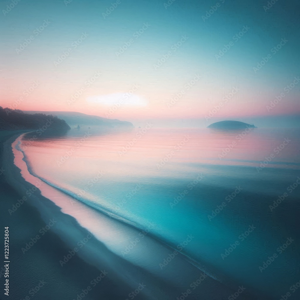 Fototapeta premium Serene Coastal Sunrise Glow