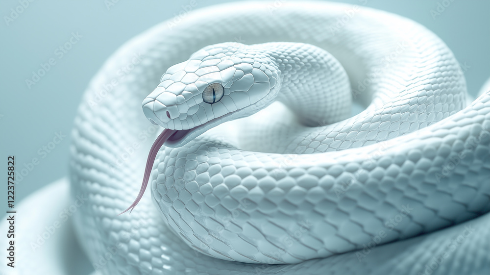Fototapeta premium 白蛇のミニマリスティックな美しさ
