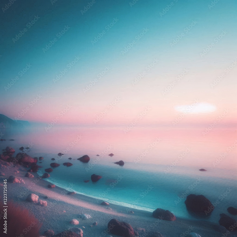 Obraz premium Tranquil Ocean Morning Glow