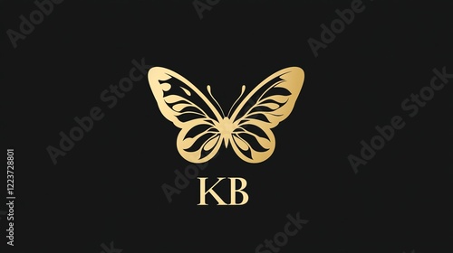 KB Handwritten initial letter, KB simple signature vector logo with butterfly shape variation, beauty, photography letter logo design. K B photo