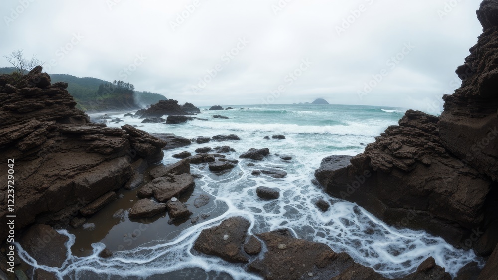 Obraz premium Coastal Wilderness with Rugged Rocks