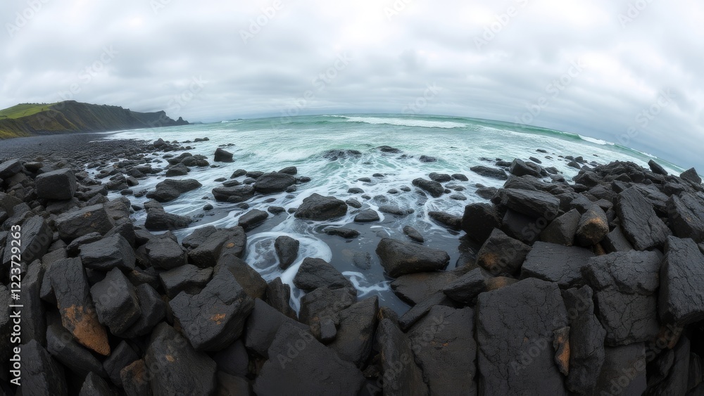 Rugged Seascape with Rolling Surf Rugged Seascape with Rolling Surf