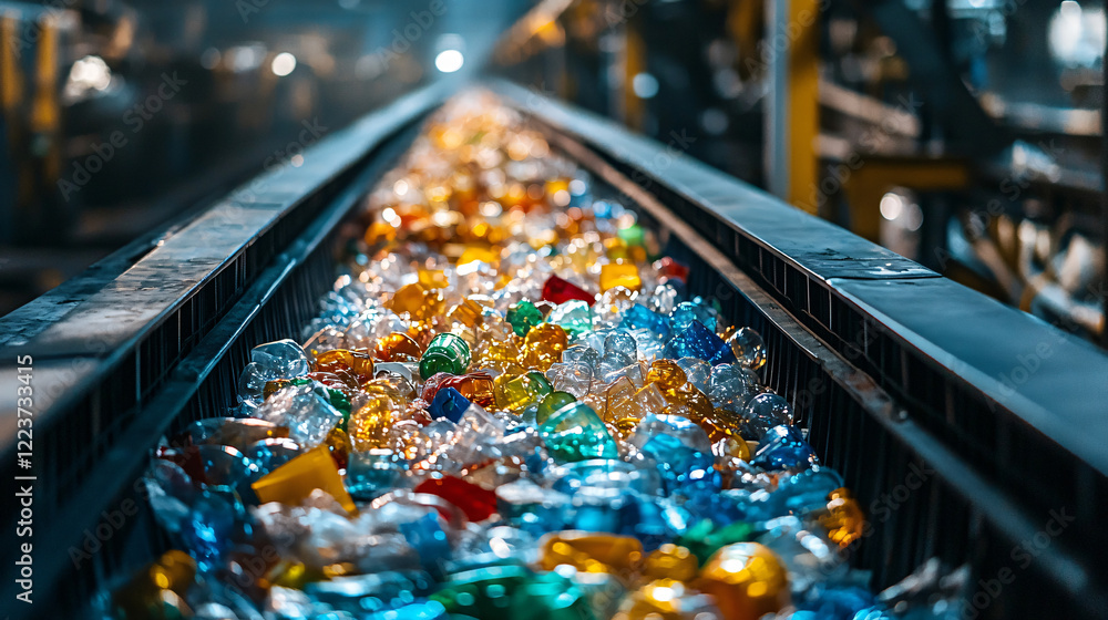 custom made wallpaper toronto digitalA clean recycling zone in a waste plant, with separate bins for glass, plastics, and metals arranged systematically