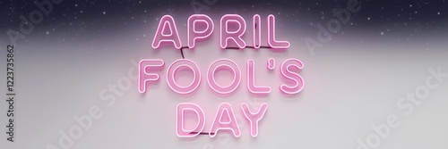 A 3D render of a minimalist neon sign with the text 