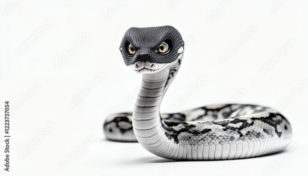 Fototapeta premium Cartoon Snake with Mask Digital Art Print