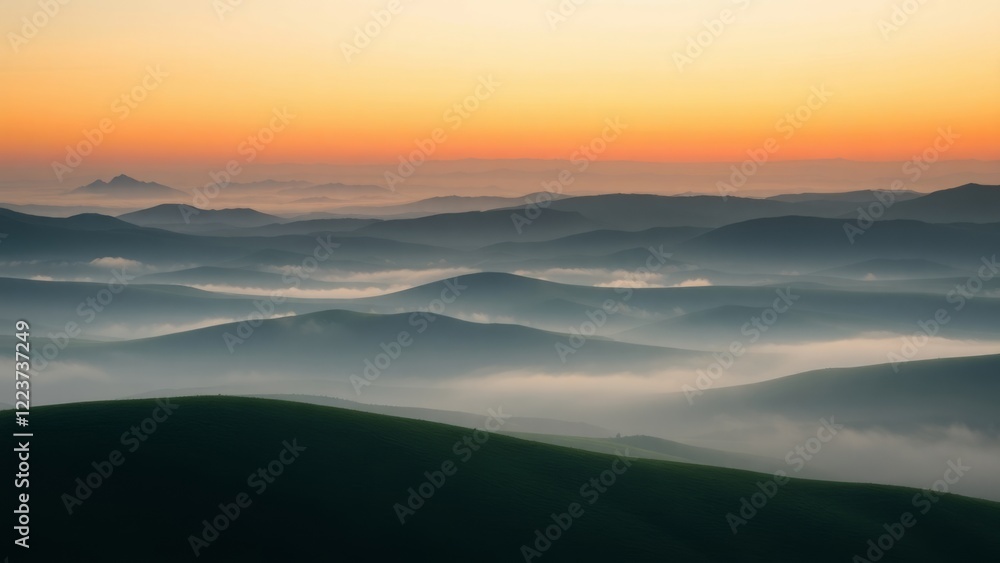 Fototapeta premium Morning Serenity in Rolling Landscape