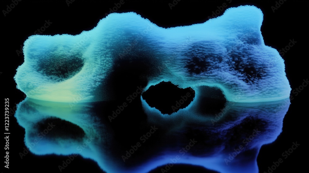 Naklejka premium crystallised abstract colourful organic object on dark background 