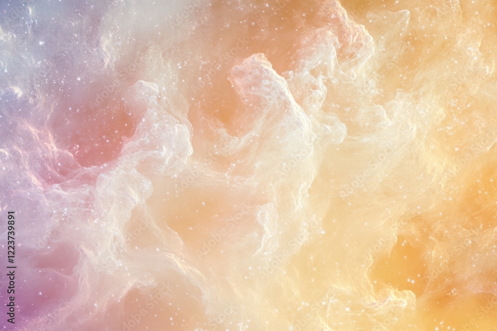 Fototapeta premium Pastel watercolor galaxy image with soft textures and lighting
