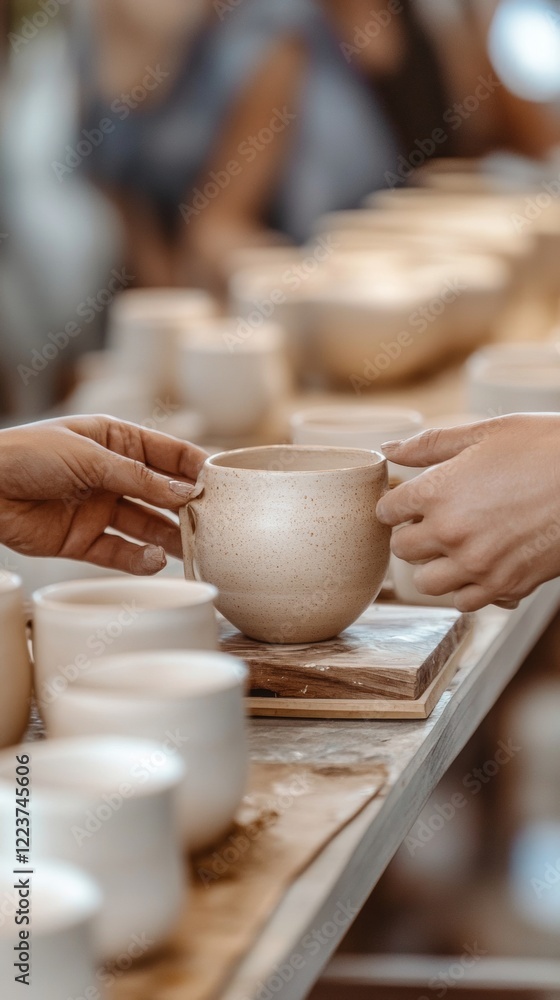 making clay cups with copy space vertically 9:16 making clay cups with copy space vertically 9:16