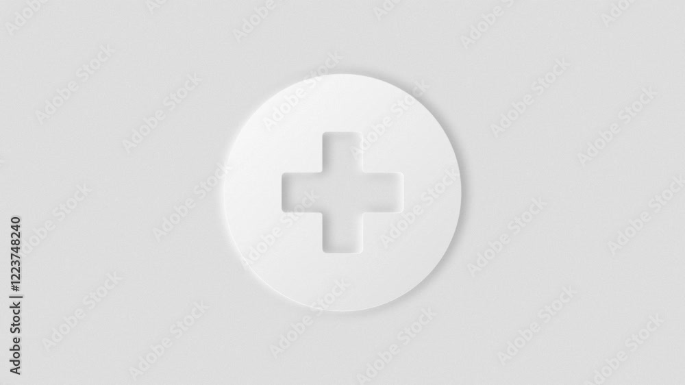 Clean plus icon with light and dark neumorphism design. 4k animation, blur and shadows graphics, simple animations. Clean plus icon with light and dark neumorphism design. 4k animation, blur and shadows graphics, simple animations.