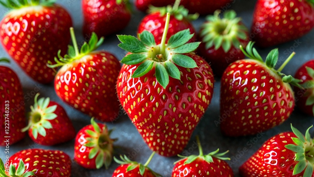 Vibrant close-up of fresh ripe strawberries Vibrant close-up of fresh ripe strawberries