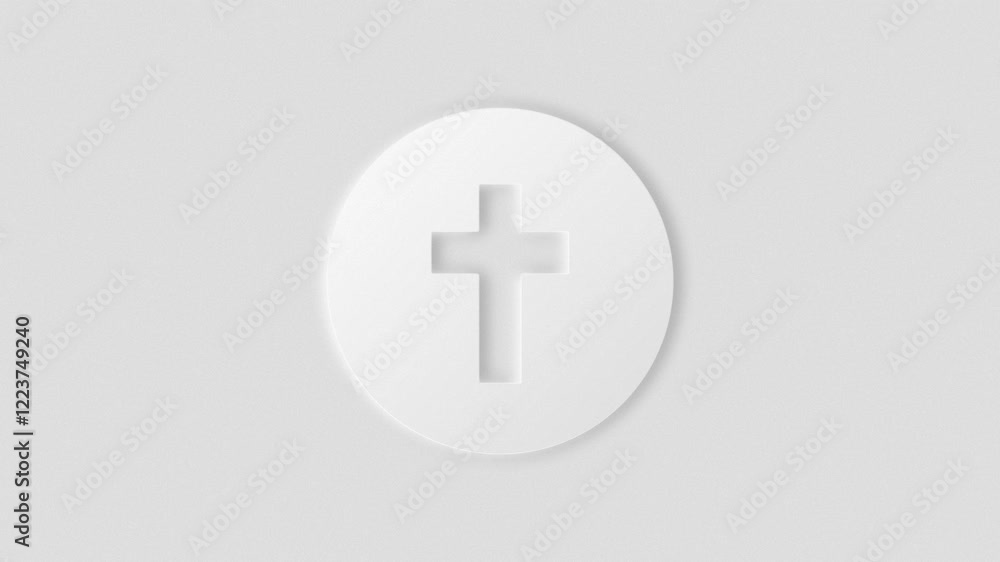 Cross icon with clean light and dark neumorphism design. 4k animation, blur and shadows graphics, simple animations. Cross icon with clean light and dark neumorphism design. 4k animation, blur and shadows graphics, simple animations.