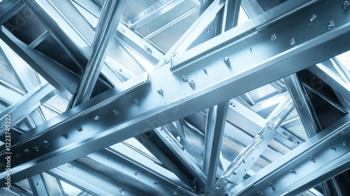 Abstract Metal Structure Interlocking Beams Design