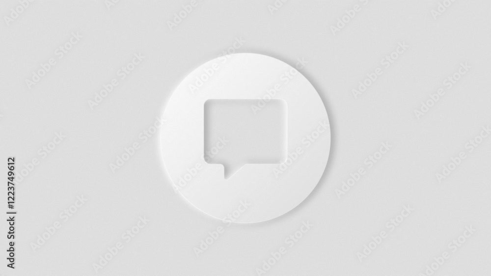 Chat icon with clean light and dark neumorphism design. 4k animation, blur and shadows graphics, simple animations. Chat icon with clean light and dark neumorphism design. 4k animation, blur and shadows graphics, simple animations.