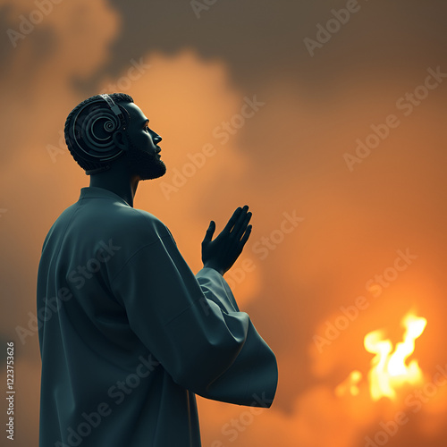 image of person praying to the Lord religion christianity concept photo