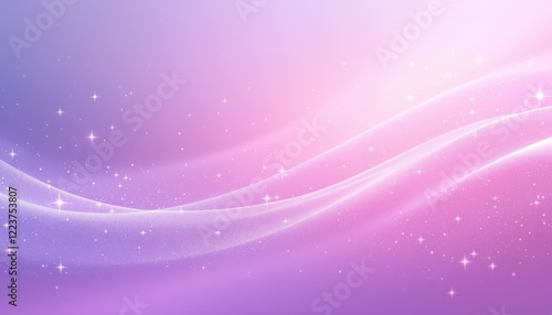 Soft Pink Purple Wave Background with Sparkling Stars