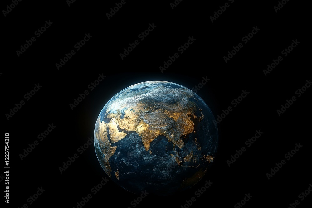 Naklejka premium Glowing Earth from space highlighting environmental awareness for Earth Day celebrations and global unity