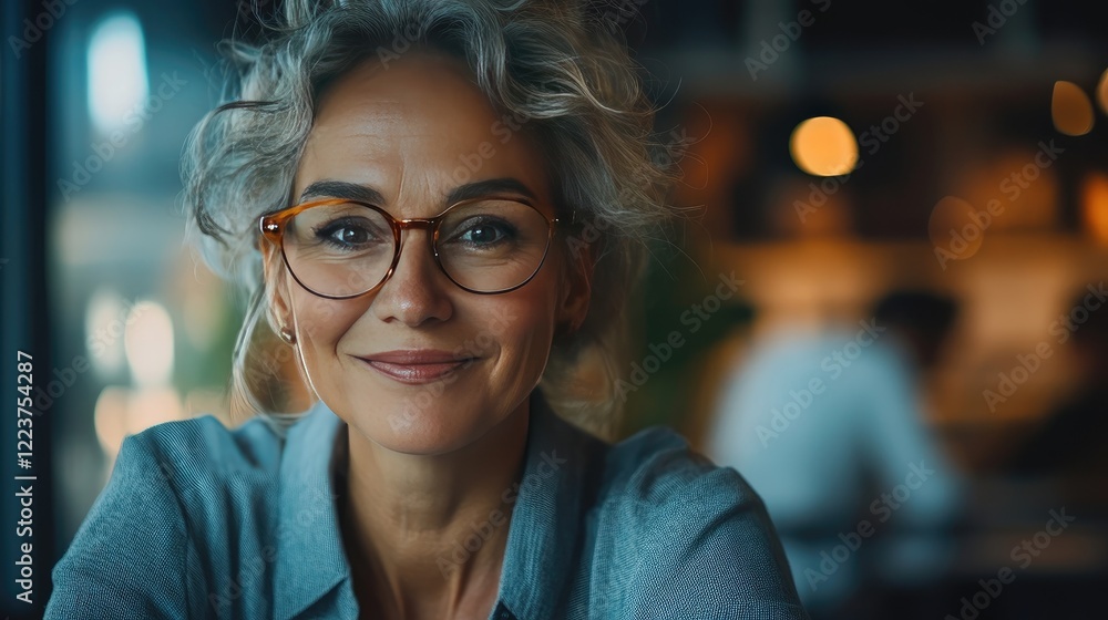 Vertical shot of a video conference call with people of different generations and ethnicities listening to a smiling mature woman, participating in an online meeting Vertical shot of a video conference call with people of different generations and ethnicities listening to a smiling mature woman, participating in an online meeting