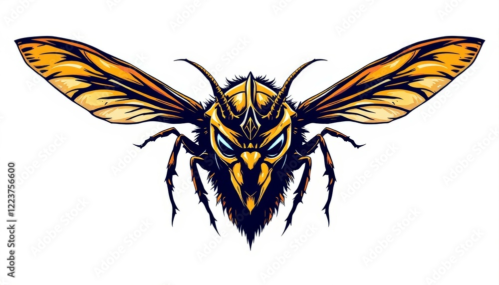 Obraz premium Fierce Wasp Illustration Vector Graphic Design