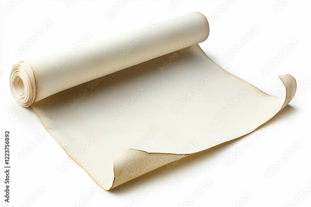 Curled blank paper sheet on white background. Curled blank paper sheet on white background.