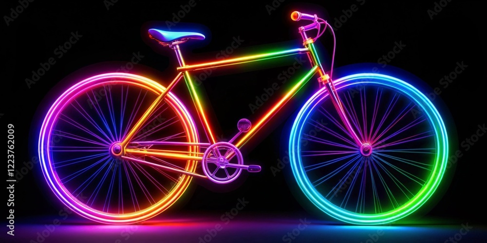 Fototapeta premium Rainbow Bicycle Illustration