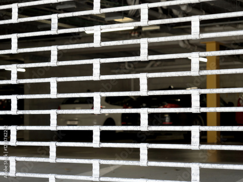 Metal rolling shutter grille garage door, carpark security door