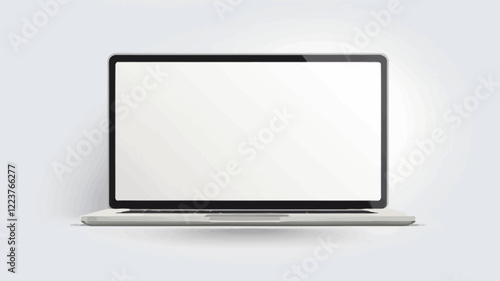 Laptop blank screen mockup. Realistic laptop in different positions isolated on transparent background.