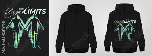 Men's hoddie mockup with print