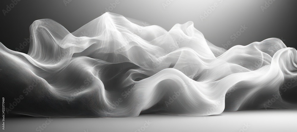 Obraz premium Grayscale Abstract Art Background Smooth Gradient Soft Transitions Monochrome Noise Textured Cover Header Poster