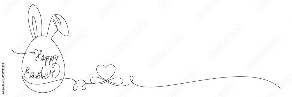 Happy Easter. line art style bunny and eggs vector illustration 2 Happy Easter. line art style bunny and eggs vector illustration 2