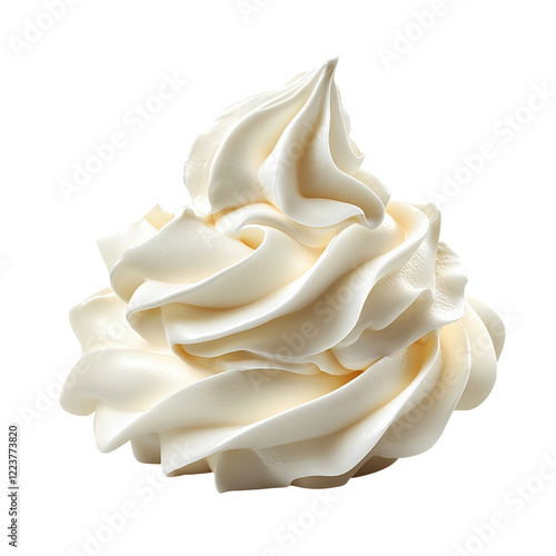 Creamy Whipped Cream Texture Dessert Food rich cook sweet white dairy isolated on transparent or white background, png