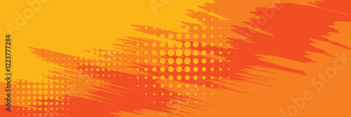 Dots halftone yellow and dark blue color pattern gradient grunge texture background.