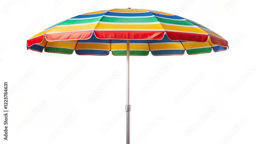 Obraz premium Colorful Striped Beach Umbrella