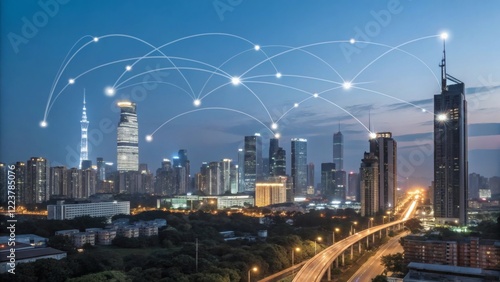 Wallpaper Mural Smart City Network Skyline Torontodigital.ca