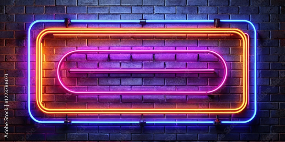Obraz premium Neon Sign Frame on Brick Wall