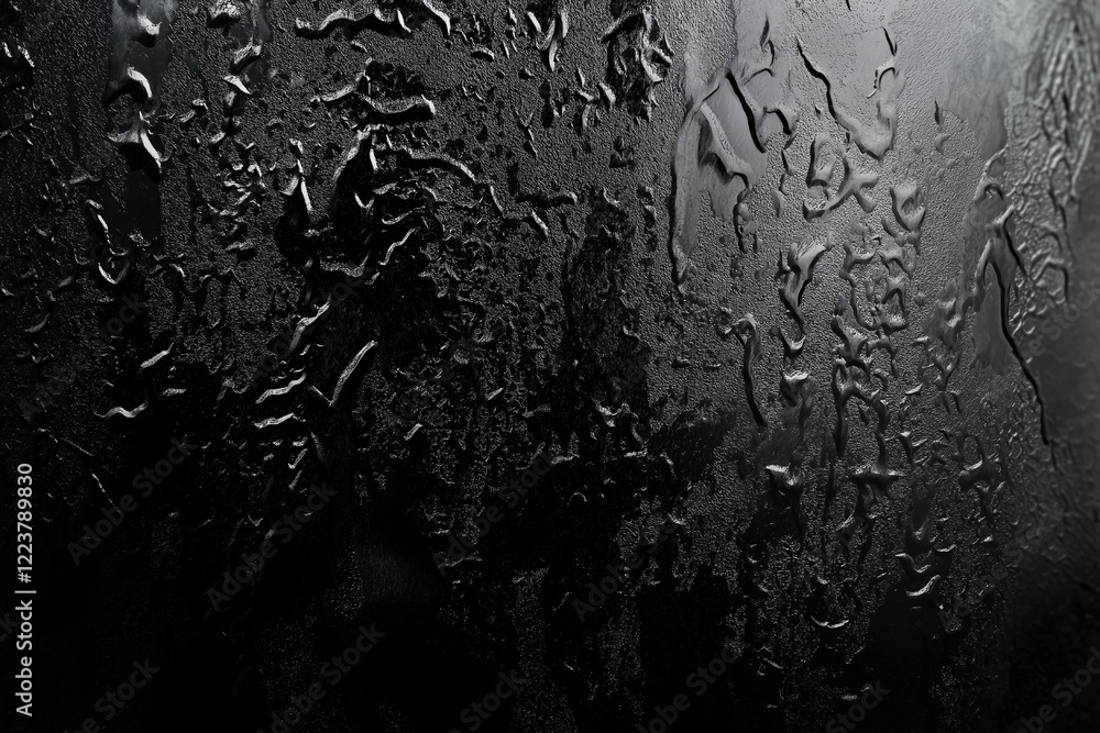 Abstract Dark Textured Surface with Water Droplets Abstract Dark Textured Surface with Water Droplets