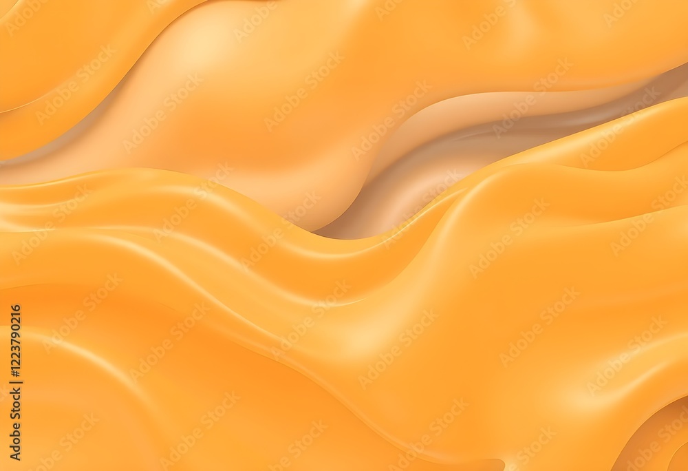 Fototapeta premium Yellow Abstract Gradient Wavy Shape Futuristic Background, Wallpaper 3d rendering background, Growing Retro Wave Vector Background