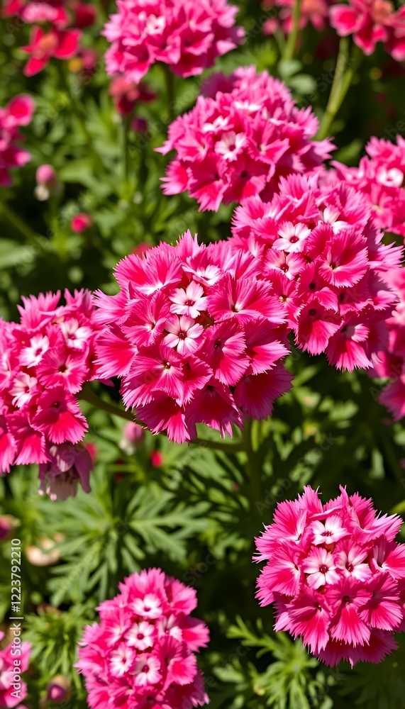 Vibrant Pink Dianthus Flowers in Full Bloom Vibrant Pink Dianthus Flowers in Full Bloom