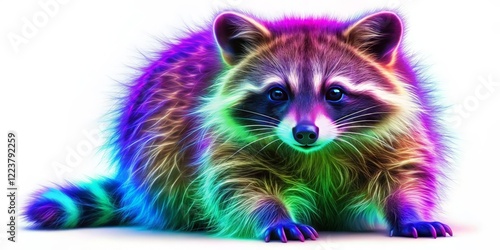 Rainbow Raccoon Digital Art photo