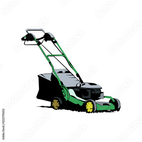 Lawn mower illustration design template PNG