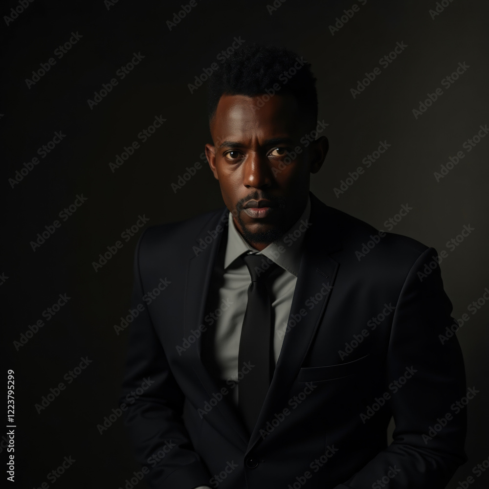 The African American model with mysterious look The African American model with mysterious look