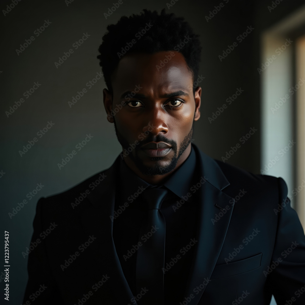 The African American model with mysterious look The African American model with mysterious look