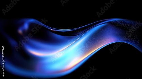 Futuristic Abstract Design with Iridescent Curves and Blue Backlighting 3D Render