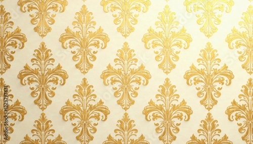 Damask floral pattern in gold and cream hues , luxury, cream, soothing