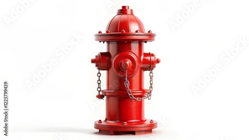 Red Fire Hydrant on White Background photo