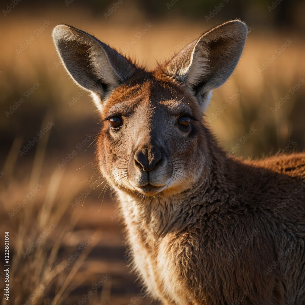 Obraz premium A majestic male kangaroo with a strong with muscular build
